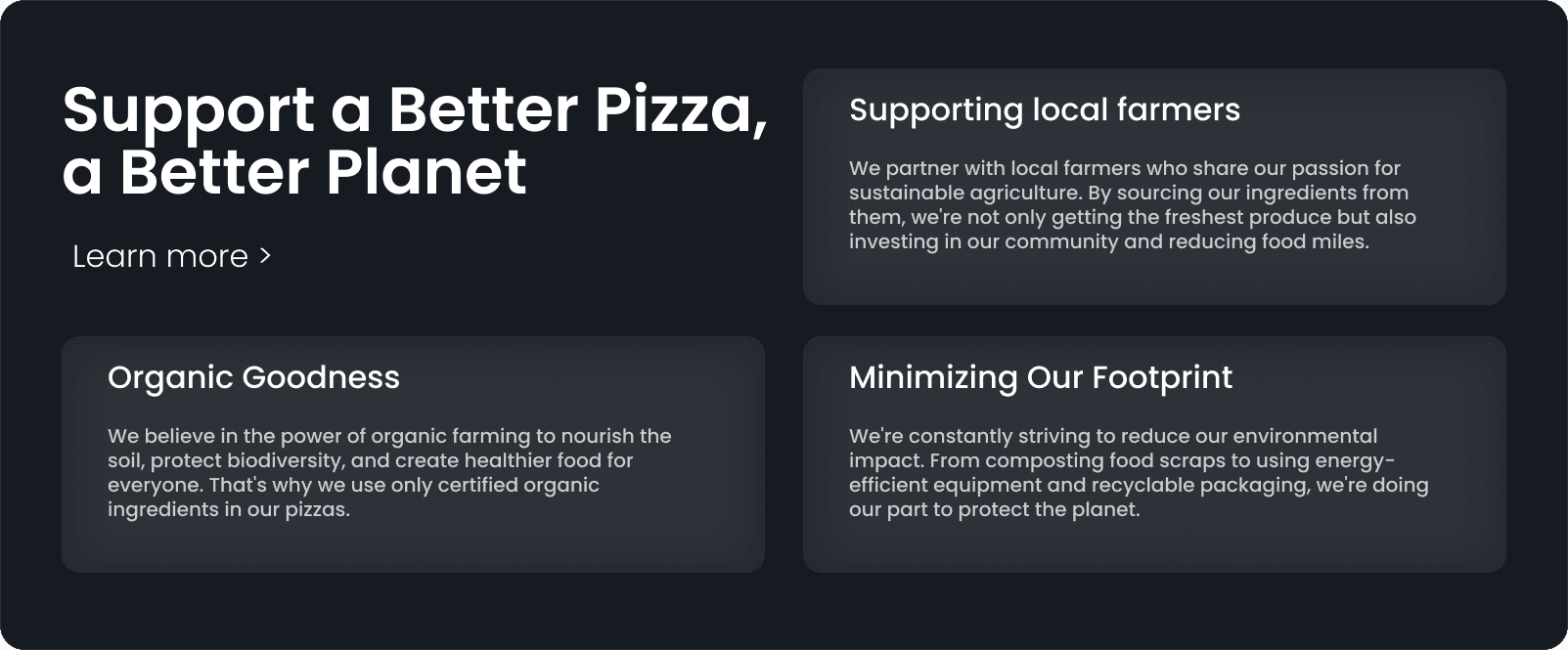 Support better pizza for better planet